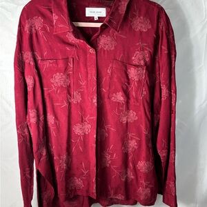 Dear John Red Floral Casual Button Down Shirt